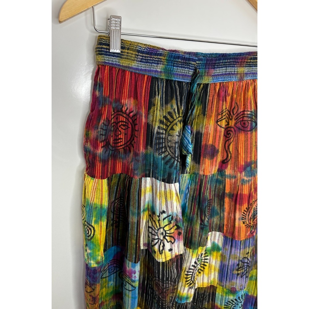 Rising International Patchwork Harem Pants Boho Hippie Festival Nepal Medium - Picture 6 of 11